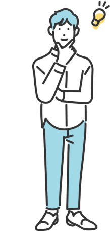 モゲチェックを案内する男性のイラスト